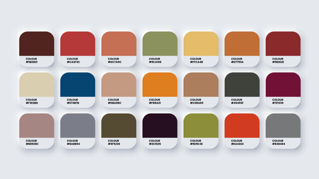 Color Palette, Colour Swatches in RGB, HEX Colors, Bright Colour in HEX Codes Catalog, Paint Palette, Colorful Tones