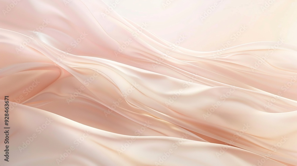 Poster Delicate waves of rose gold blend softly, creating a serene atmosphere filled with warmth and elegance throughout the composition