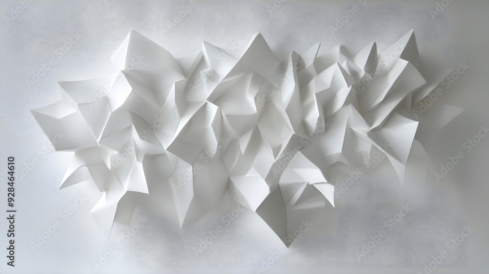 Aufkleber 23. floating, interwoven geometric prisms creating a sophisticated 3d pattern against a pristine whi