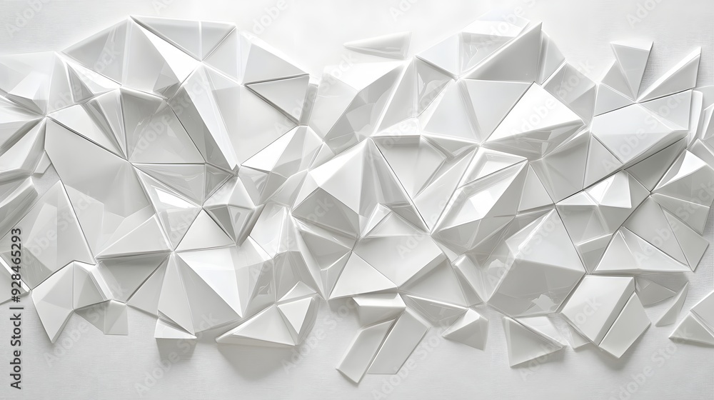 Aufkleber 25. futuristic 3d wall art featuring translucent geometric forms and sleek surfaces creating an intr