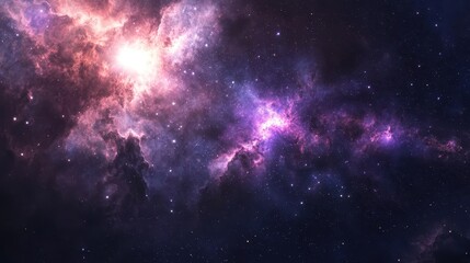 Obraz premium A cosmic scene with a starry galaxy backdrop and space-themed