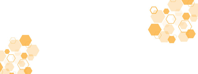 Background of hexagon geometric orange pattern. healthcare medical and technology background