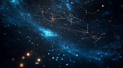 Fototapeta premium Starlit night sky with constellations and cosmic dust