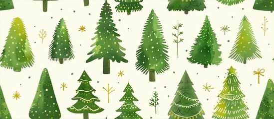 Obraz premium Christmas tree winter pattern background