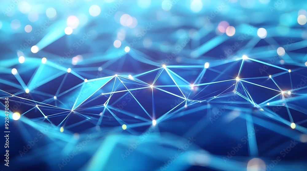Poster abstract blue network connection background