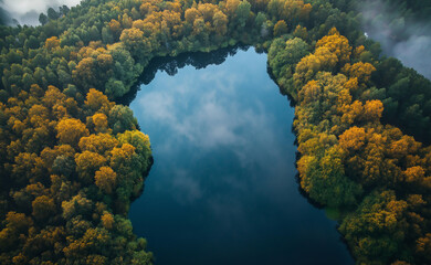 Natural landscape, drone view