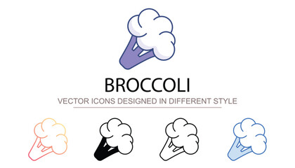 Broccoli icon design with white background stock illustration