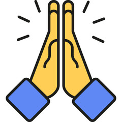 Hand Pray Symbol, Worship, Praying Hands Vector Icon
