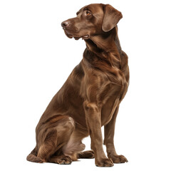 Chesapeake Bay Retriever Sitting Isolated On Transparent Background