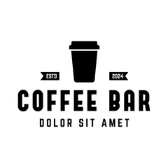 Coffee logo vector icon illustration hipster retro vintage