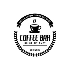 Coffee logo vector icon illustration hipster retro vintage