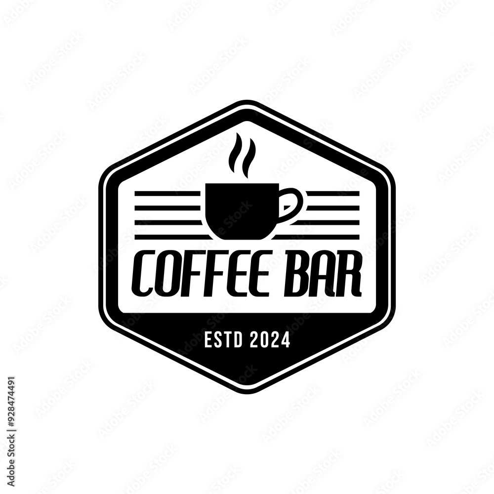 Sticker Coffee logo vector icon illustration hipster retro vintage