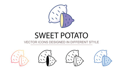 Sweet Potato icon design with white background stock illustration