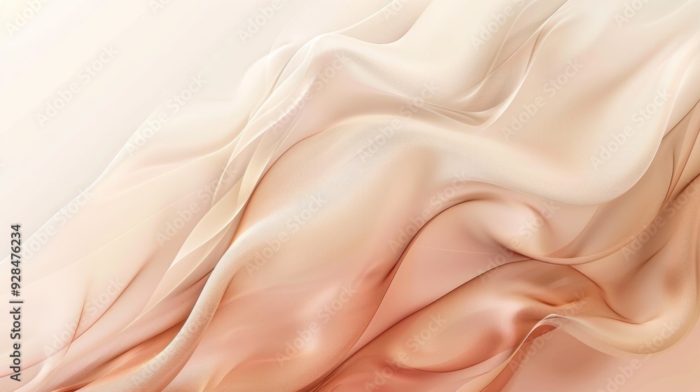 Poster delicate fabric with a soft gradient of rose gold waves gracefully undulating in inviting natural li