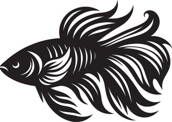 Big Fish Silhouette isolated on white background Minimalist fish vector shape