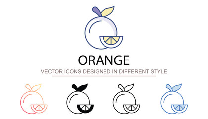 Orange icon design with white background stock illustration