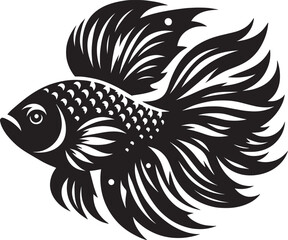 Big Fish Silhouette isolated on white background Minimalist fish vector shape