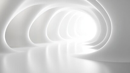 Fototapeta premium Ethereal white light painting creates a time tunnel effect on an abstract background, embodying the essence of modern technology.