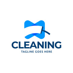 Window cleaning service logo. Window glass cleaning vector logo