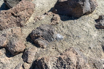 Lava Fields, Pumice Volcano Stones Texture, Volcanic Pumice Pattern, Pieces of Lava, Basalt Extrusive Igneous Rock