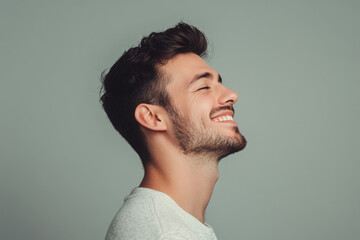 Fototapeta premium A close up of a man's face with his eyes closed