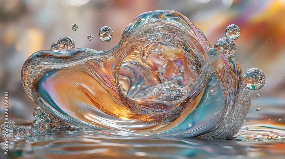 Canvas Prints colorful water splash creating a mesmerizing pattern at sunset