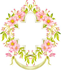 Floral Wedding Crest and Badge
