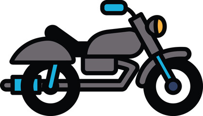 black and white motorcycle with a black seat and a black handlebar