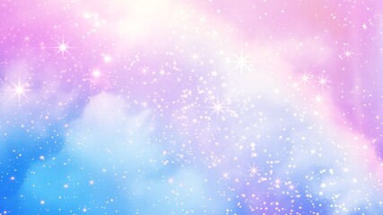 Starry pastel pink and blue sky background