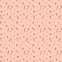 Abstract seamless trendy pattern with love heart shapes for happy valentines day