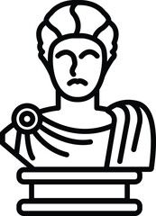 A statue of a man with a sad expression