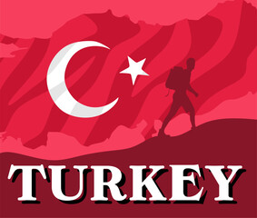 turkish unity day with star and crescent moon
