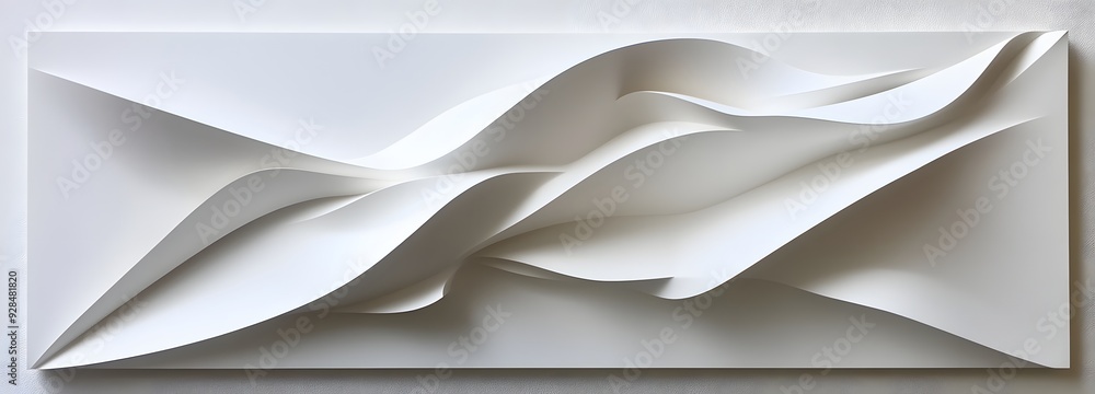 Poster 99. dynamic 3d wall art showcasing floating geometric prisms and smooth curves creating a sophistica