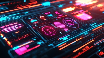 Obraz premium Futuristic Neon Interface.