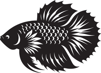 Big Fish Silhouette isolated on white background Minimalist fish vector shape