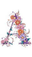 The flowers alphabets design for wallpaper, wall art, or any decoration.
