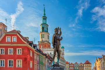 Amazing architecture of the Old Market Square in Poznan at summer. Poland