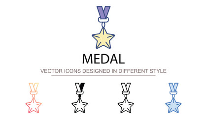 Medal icon design with white background stock illustration