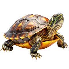 Naklejka premium A turtle looking at the camera on transparent background