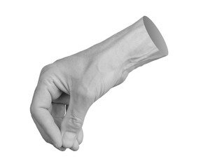 Pinch hand, fingers together isolated on white background..