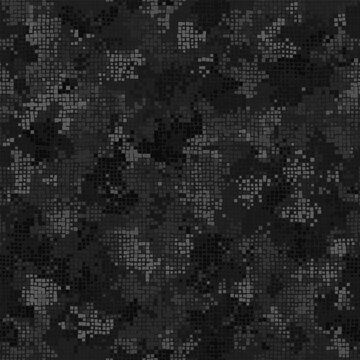Seamless fashion digital pixel black urban camouflage pattern vector