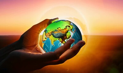 Here’s a sentence based on your request:

Earth globe held in caring hands, symbolizing global environmental protection and business sustainabilityEarth globe held in caring hands, symbolizing global 