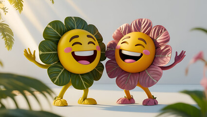 very happy two emoji love