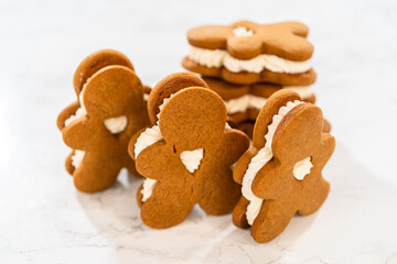 Handcrafted Gingerbread Cookie Sandwiches with Eggnog Buttercream