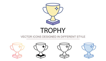 Trophy icon design with white background stock illustration