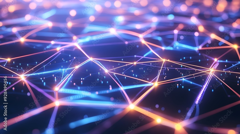 Poster abstract network connection technology background