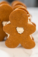 Handcrafted Gingerbread Cookie Sandwiches with Eggnog Buttercream
