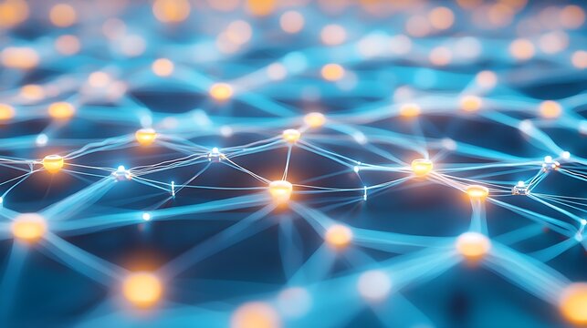 Abstract Network Connections, Blue and Orange