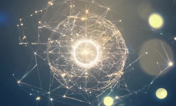 Futuristic digital space background with glowing stars and planets, perfect for technology or science concepts