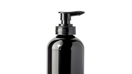 Black dispenser bottle isolated on transparent background, PNG